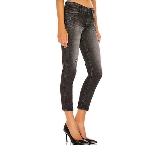 Moussy Vintage Faded Black Prichard Skinny Cropped Ankle Jeans Sz 26 - Picture 5 of 14